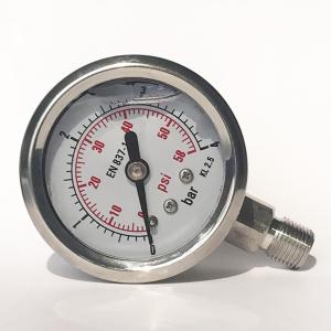 4 Bar All Stainless Steel Pressure Gauge Dual Scale Radial EN 837-1