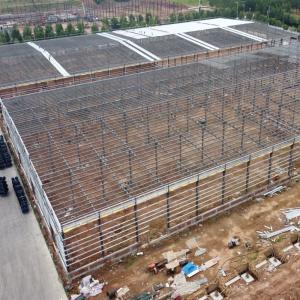 Prefab Steel Structure Warehouse 133m x 67m with Glass Wool Panels