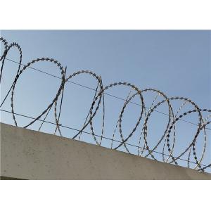 Mesh Concertina Barbed Wire For Razor Blade Fencing , Galvanized Barbed Wire