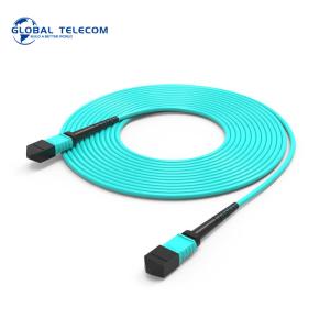 MPO OM3 Fiber Patch Cable 8 Cores 12 Cores PVC LSZH Jacket Materials