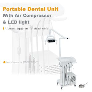 Dental Tray LED Lamp Operate Portable Dental Unit With Air Compressor