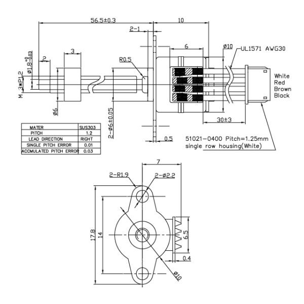 10mm 5VDC Micro Linear Stepper Motor 18ohm For Medical Equipment