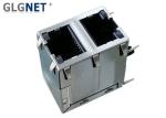 2 X 1 Stacked RJ45 Ethernet Connector Multiple Port With 1000 Base T Magnetic