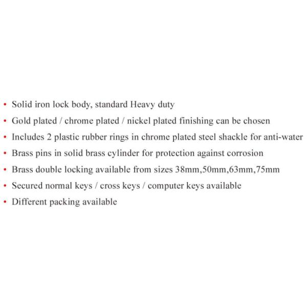 Gp Cp Np Arc Type Padlock ( Heavy Duty ) 5 Year Guarantee High Security Padlock