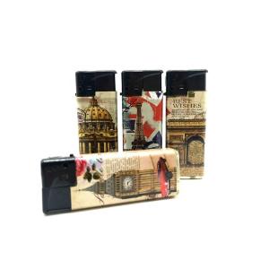 Customized Logo Portable Disposable Plastic Windproof Cigarette Lighter for