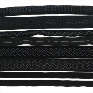1.5cm Width Black Elastic Tape / Unbreakable Rubber Bands For Bra Underwear