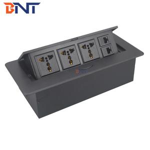 Cheap Pop Up Type Table Mounted Power Data Socket Outlet Box With RJ45 Data Ports for sale