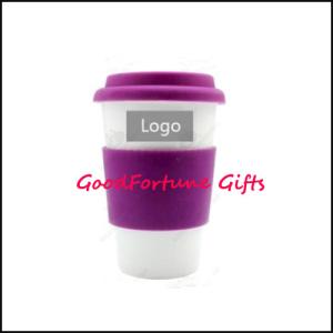 China Promotional 450ml Coffee Mugs Anti Scalding Band Ceramic Mug With Rubber Lid For Office Gifts on sale