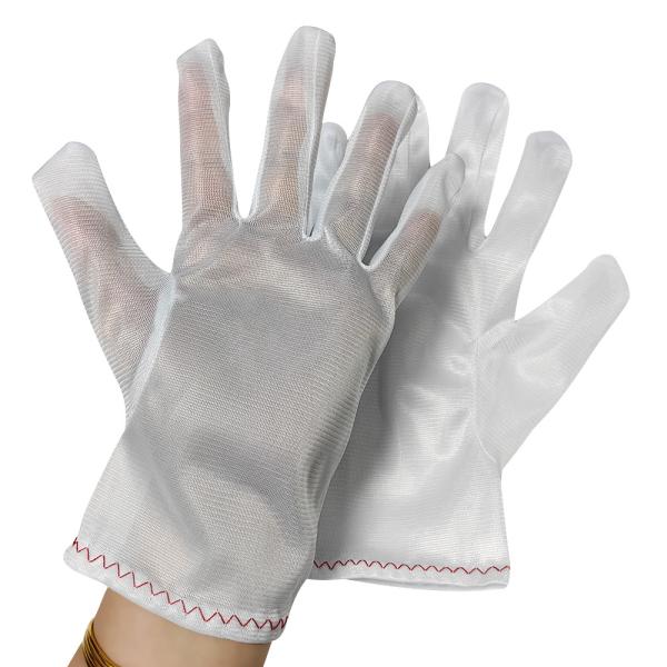 Cleanroom Polyester Working Gloves White Dust-free Gloves 100% Polyester Glove