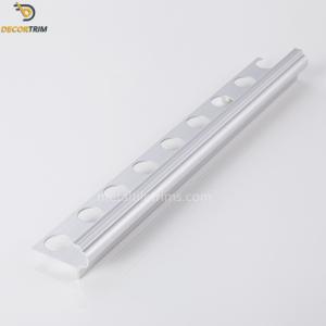 F Shape 9mm Tile Edge Trim For Steps High Glossy Silver Color