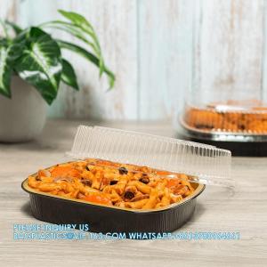 50 Oz Oval Aluminum Foil Pans With Snap-On Lids Take Out Pan With Clear PET Dome