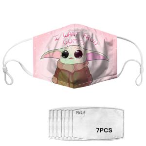 Baby Yoda Printed Reusable Face Mask With Filters