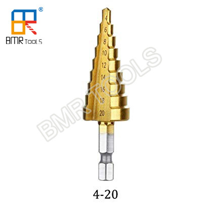 Quality BMR TOOLS 4-20mm straight flute hss step drill with helix shank for steel hole drilling wholesale