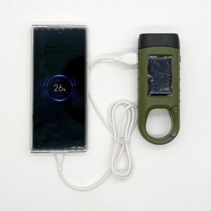 USB 4W LED Solar Light Portable Hand Cranked Flashlight Emergency Power Bank