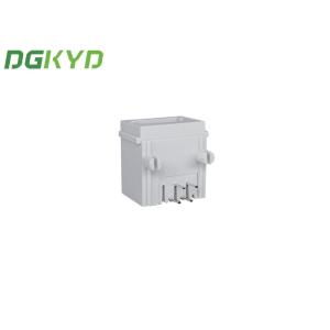 White Plastic Shell Mesh Jack 6p4c RJ11 Connector DIP PCB Mount