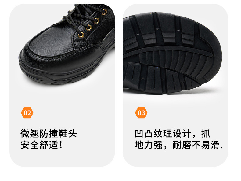 Men's Safety Boots With Kevlar Microfiber Leather Security Work Boots Rubber Non-Slip Safety Shoes Steel Toe Work Shoes
