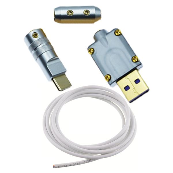 DIY Kit USB 3.1 Type C Metal Connector Plug Shell Data Charge Cable For Cell