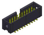 2.54mm Box Header Connector 2*3-2*32Pin Nylot6T 3AMP SMT Type With Pegs
