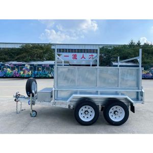 Silver Hydraulic Tipper Trailers Double Axis Dump Box Trailer 8x5
