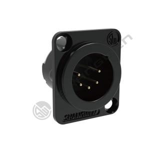 Indoor IP40 Shell Gold Conductor Microphone Audio Cable Plug 5-Pin XLR Female