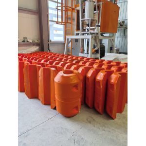 Orange HDPE Pipe Floater with Hot Galvanised Connection and PU Foam Filled for