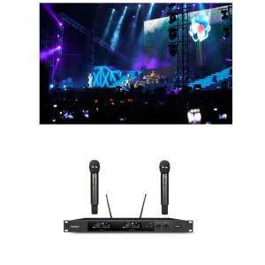 Cheap Wireless Handheld Dynamic UHF Microphone System 200ft With Rechargeable Receiver for sale