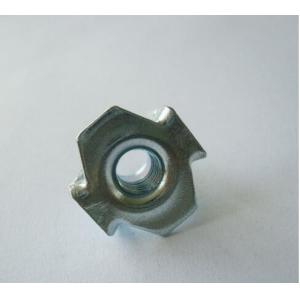 China Zinc plated carbon steel T nut with four claws / teeth / prong on sale