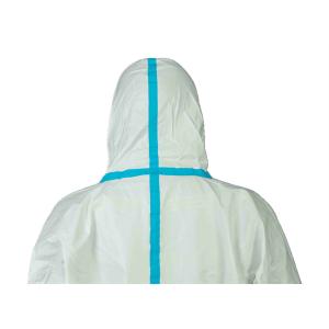 Type 4/5/6 Splash Prevention MP Disposable Coverall With 2-Pieces Hood And Blue