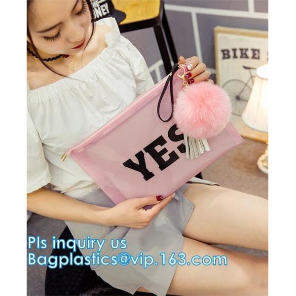 Quality Disposable Waterproof Transparent Toiletry Clear Pvc Cosmetic Zipper Slider Bag, No-toxic clear transparent pvc slider c wholesale