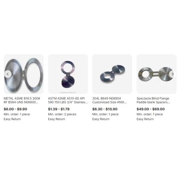 Spectacle Blind Figure 8 Blanks Flange 300LBS Nickel Alloy Steel ANSI ASTM B564 UNS N08825RF 6" 1/2"-72" CN;SH