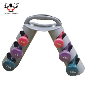 6pcs Dumbbell Set With Rack , PVC Home Gym Dumbbells Customized Size