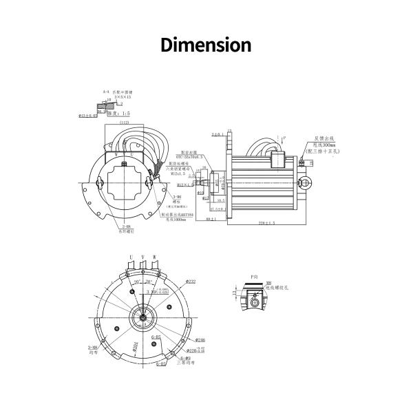 24V 3KW 9.6Nm Tamagawa17-bitabsolute Single-turnencoder Electric Forklift Traction Servo Motor