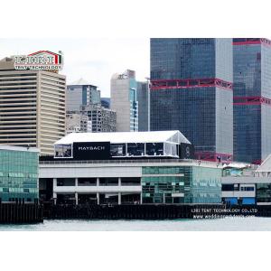 China 15m Width Aluminum Frame PVC Roof Glass Wall White Outdoor Canopy Tent on sale