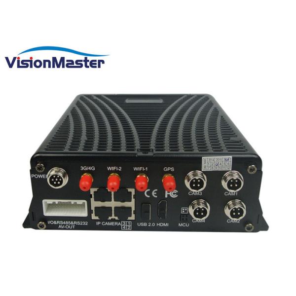 Quality Black 4 CH IP Camera GPS Mobile DVR DC 8 - 36V Graphical User Interface With 4G WIFI wholesale