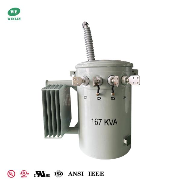 167Kva Single Phase Pole Mounted Distribution Transformer Oil Immersed Dual