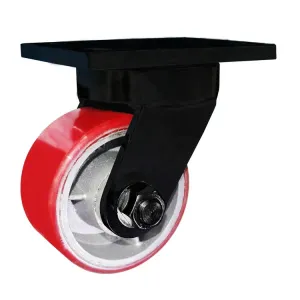 China Black Super Heavy Duty Plate Mount Steel Casters 2000 Lbs Load Capacity 50mm Wheel on sale