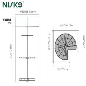 3 Layer Rotating Clothes Racks 360 Degree Pants Rack Wardrobe Corner Storage