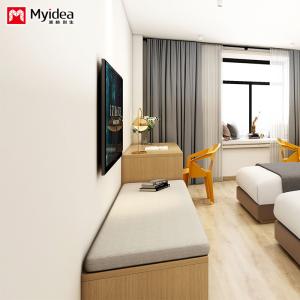 Single Occupancy Wooden Cabinet Table with Side Drawers and Office Desk Panel