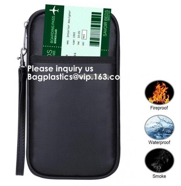 waterproof and fireproof resistant document bag,Lock Box Bag For Documents Money & Office Files Freproof Safe Bag with L