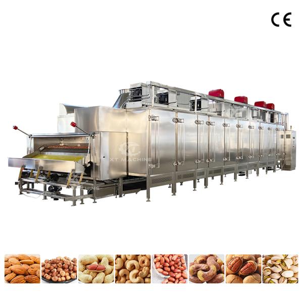Quality 1000kg/h Multifunctional Food Grade Peanut Roasting Machine Fully Automatic Belt Type Nut Roaster wholesale