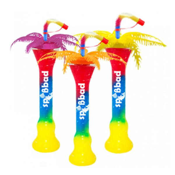 Quality Palm Tree Party Yard Cups Drinking Bottle With Straw 0.5L wholesale