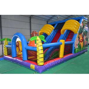 Jungle Theme Commercial Inflatable Water Slides Custom Size Acceptable