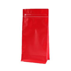 Printed Flat Bottom Coffee Packaging Pouch With Valve Zip Lock