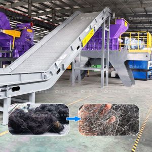 China Automatic Tire Steel Wire Separator with Tungsten Steel Blade and Vertical Shaft Pulverizer for ≥98% Recovery Rate on sale
