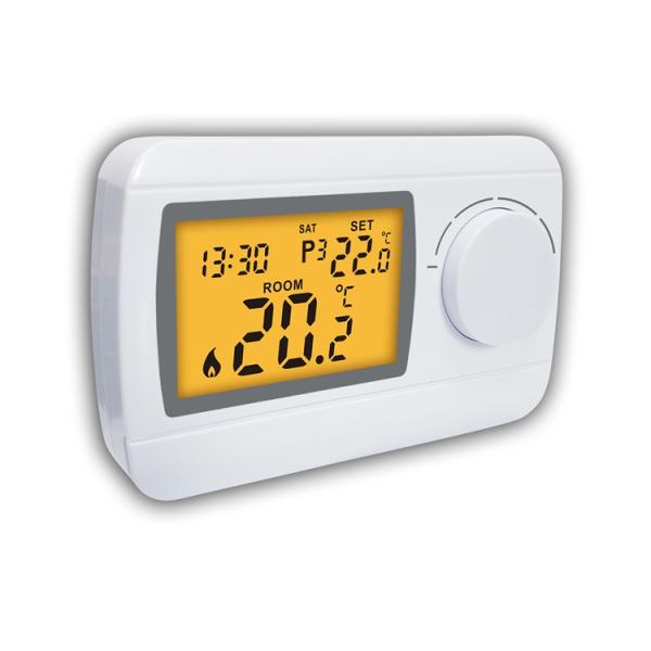 Floor Heating Thermostat Wireless Room Thermostat in White with LCD Display