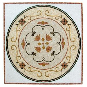 Solid Surface Marble Medallion Floor Tile , Decorative Custom Floor Medallions