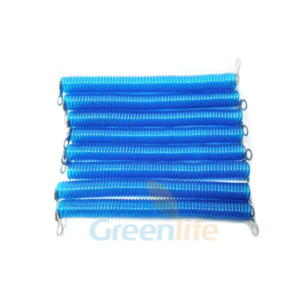 Transparent Blue Coiled Security Tethers 10 CM Wire With Terminals For