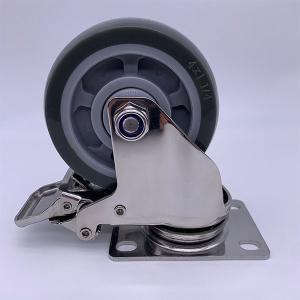 Stainless Steel Fork PU Tread Locking Caster 75mm 100kg Load