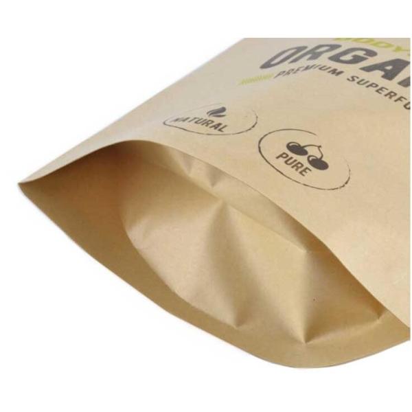 Custom Printed High Quality Kraft Paper Resealable Bags For Food