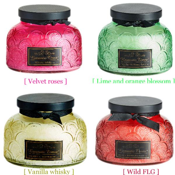 Lace Pattern Glass Soy Candle Jar Natural Soy Wax Candles